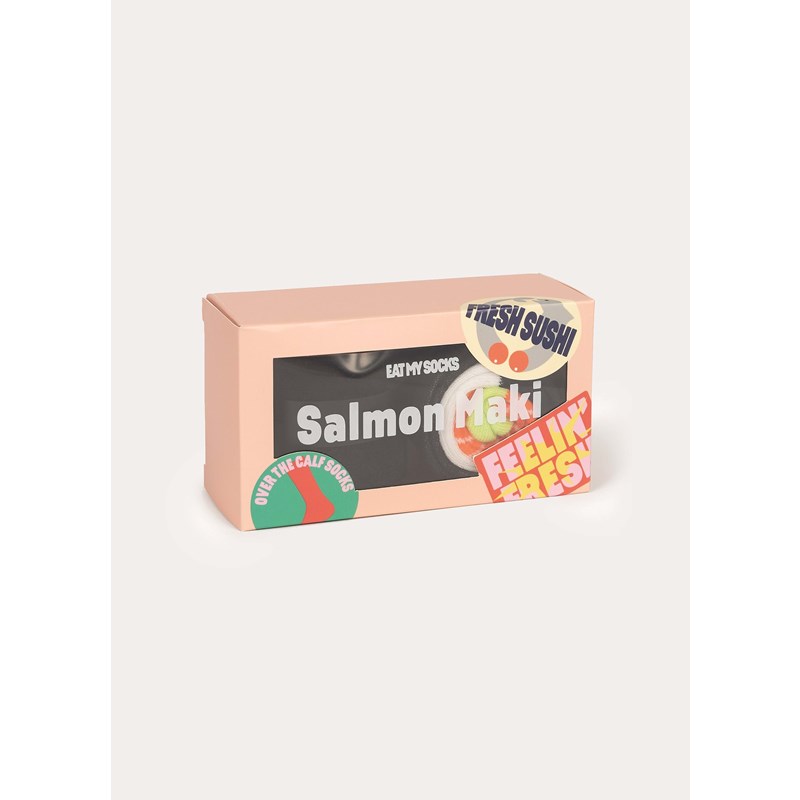 Eat My Socks Strømper Salmon Maki Sort/hvid mønster 3