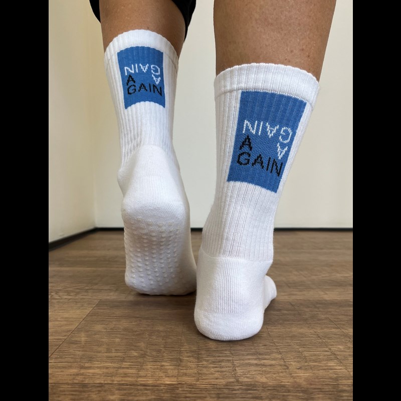 Again Yoga/ Reformer/ Padel Strømper Hvid/Navy 37-39 3