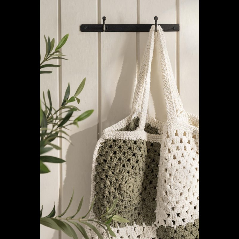 Ib Laursen Totebag Virkad väska Fält Oliv 3