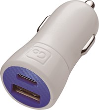 Go Travel Oplader In-Car USB-A& USB-C Hvid 1