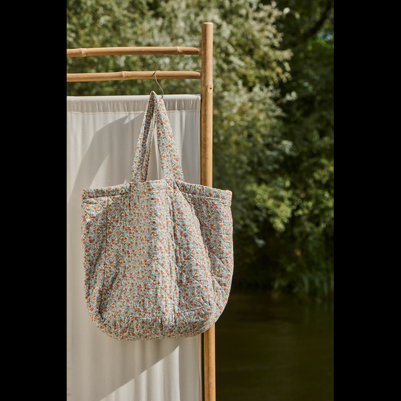 Ib Laursen Shopper Quiltet Blå blomma 2