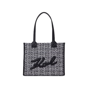 KARL LAGERFELD Shopper Skuare Boucle Svartvitt