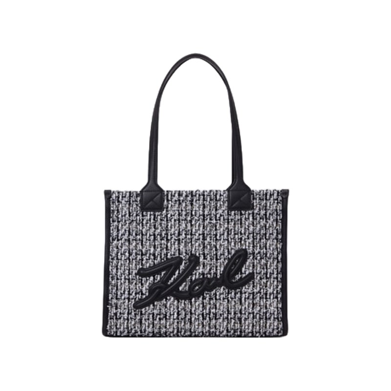 KARL LAGERFELD Shopper Skuare Boucle  Svartvitt 1