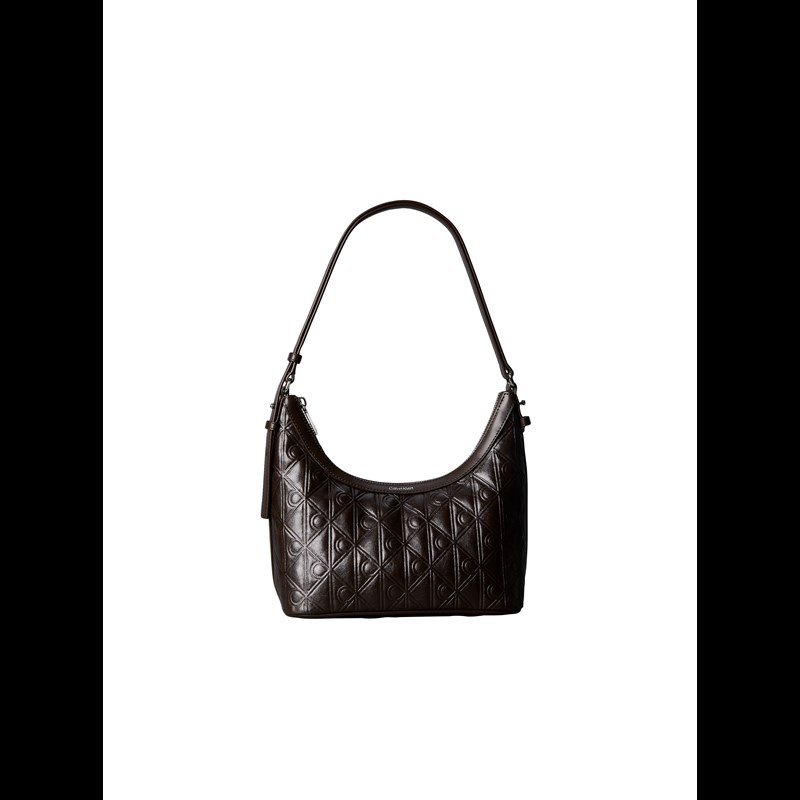 Calvin Klein Axelväska Emblem Debossed Brun 1