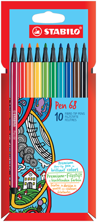 STABILO Tuscher Pen 68, 10-pack Multi
