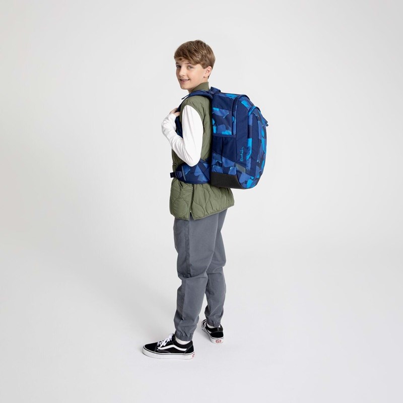 Satch Skoletaske Air Troublemaker Blå camuflage 10
