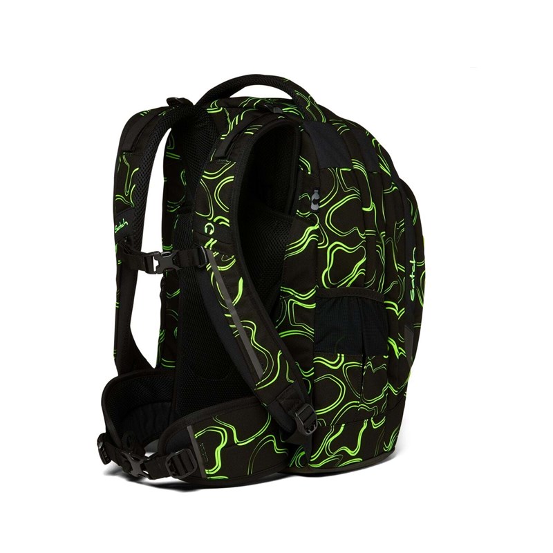 Satch Skoletaske Pack Green Supreme Sort- Neon 5