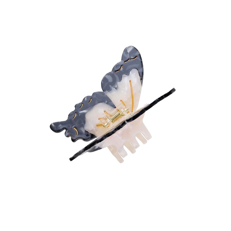 By Stær Hårklämma Papilio Fjäril Vit/Svart 2