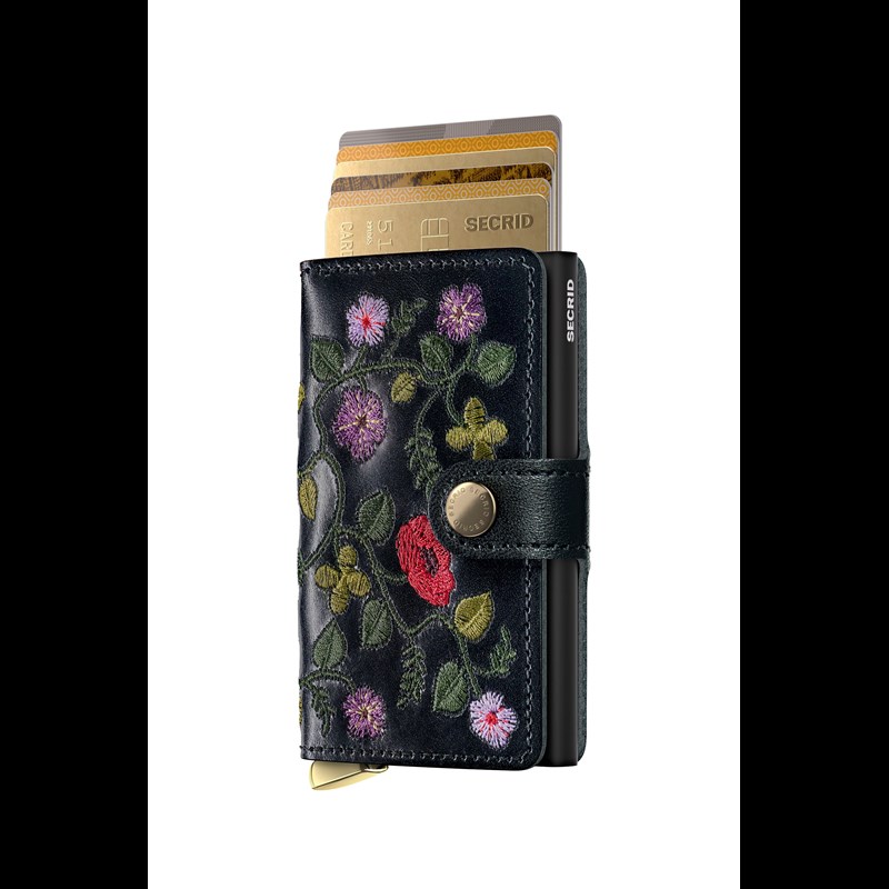 Secrid Miniwallet Stitch Floral Svart 1