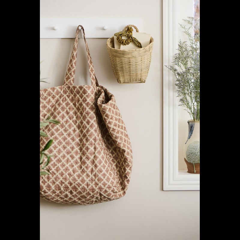 Ib Laursen Shopper Quiltet Natur m/blomst 2