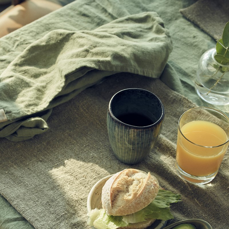 Lovely Linen Stofserviet hør 4 stk. Grøn 3