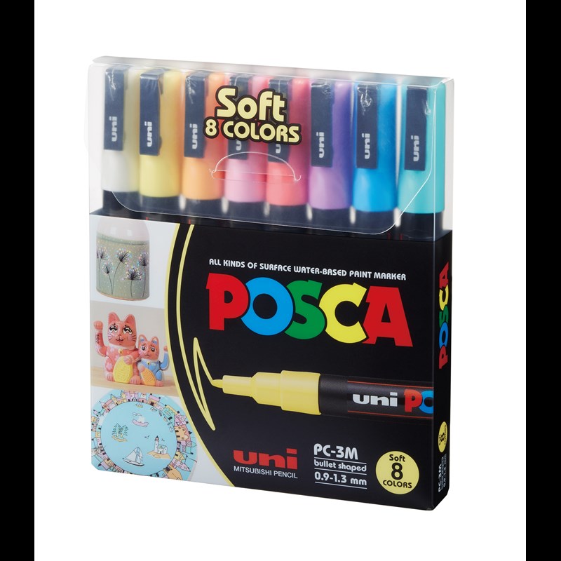 POSCA Pennor UNI POSCA PC-3M 8-pack Multi