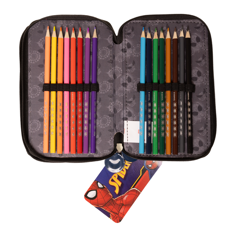 Spiderman Penalhus med fyld Spiderman Blå/Rød/Sort 4