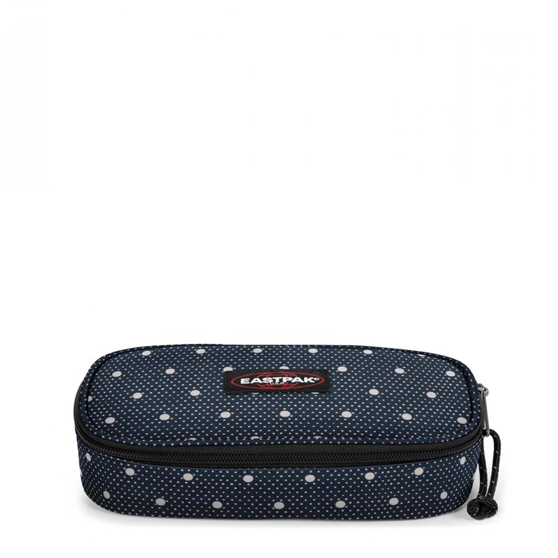 Eastpak Penalhus Oval Blå m/hvide prikker 1
