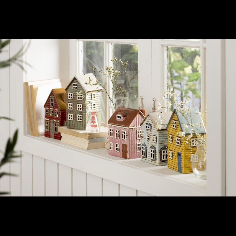 Ib Laursen Fyrfadsstage Hus Thorshavn Lyserød 2