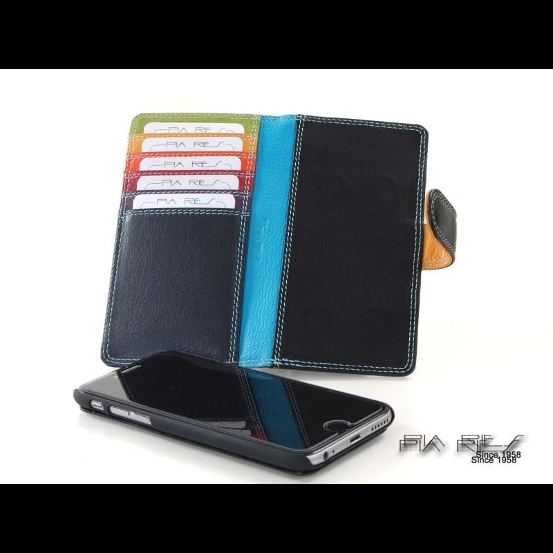 Pia Ries Mobilcover m/RFID Sort m/strib iPhone 6/6S/7/8/SE 2