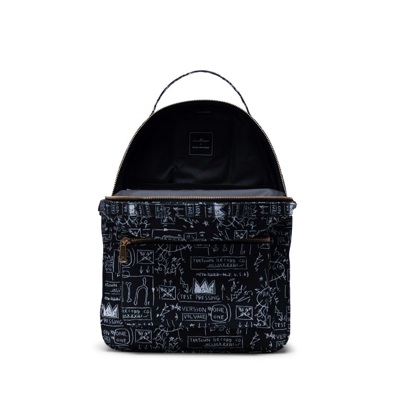Herschel Rygsæk Nova Mid-Volume Sort m/hvide bogstaver 2