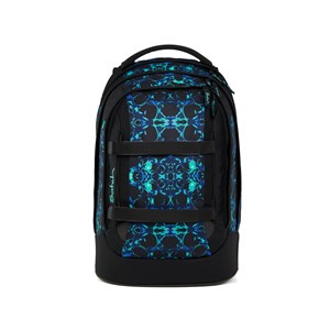 Satch Skoletaske Pack Caleido Blue Sort/Turkis