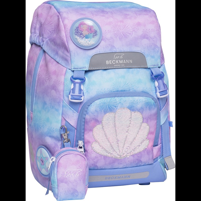 Beckmann Skoletaske Classic Seashell lyseblå/lilla 2