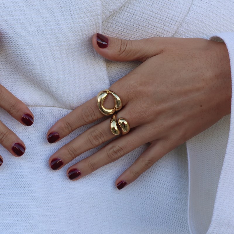 Winther Studio Ring Double Goccia Guld 2