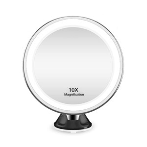 UNIQ Rund LED-spegel rund med sugko Svart
