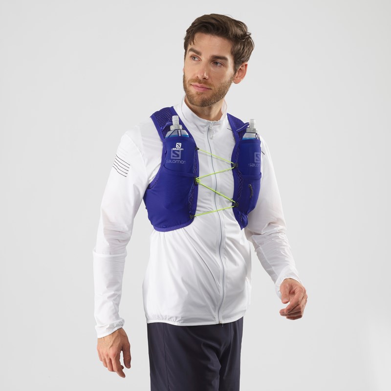 Salomon Løbevest Active Skin 4 Set M Blå m/ gul Str M 5