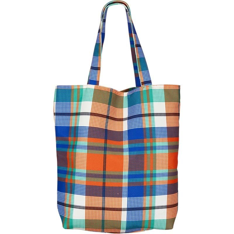Bella Ballou Shopper Check Blå/orange 1