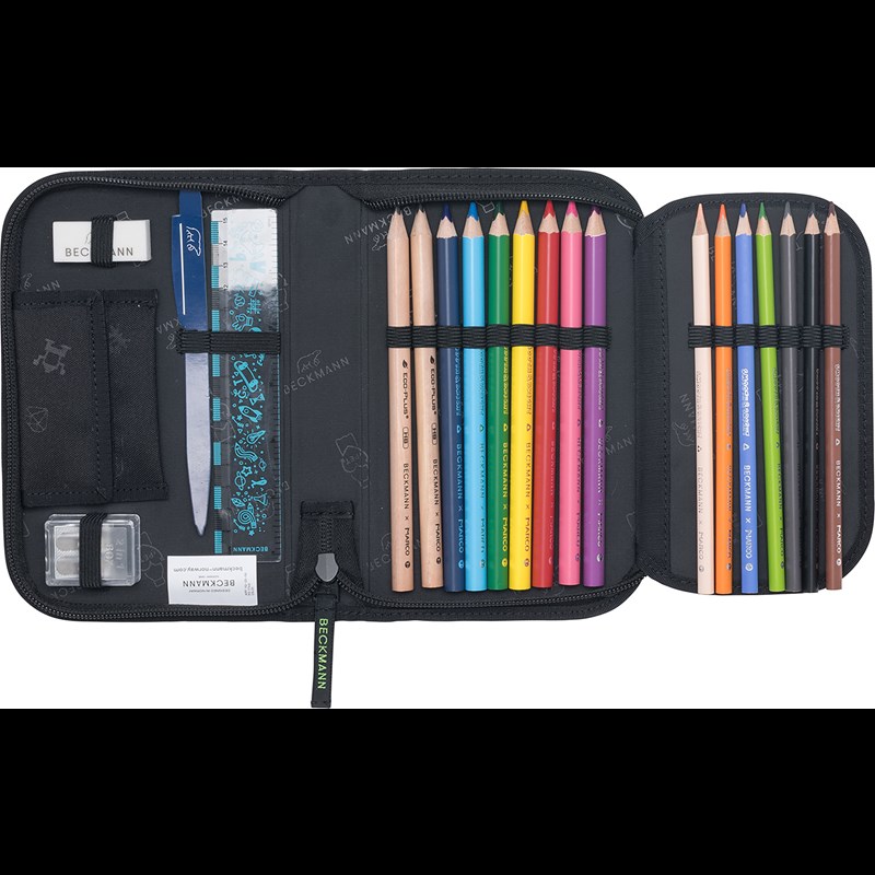 Beckmann Skoletaskesæt Active Air Pixel Sort/Sort 10