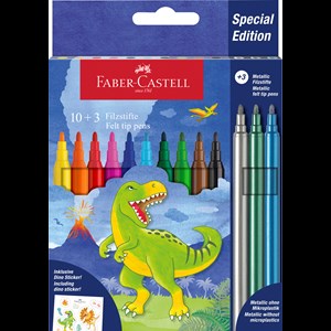 Faber-Castell Tusser Dinosaur 10-Pak Flere farver