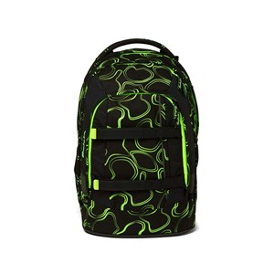 Satch Skoletaske Pack Green Supreme Sort- Neon