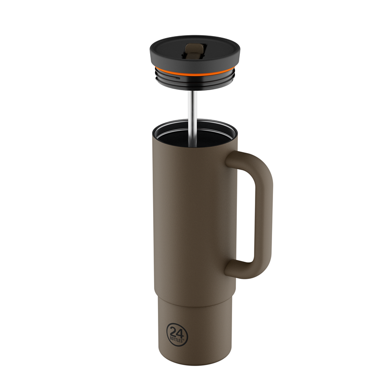 24Bottles Termosmugg Straw Cup Brun 2