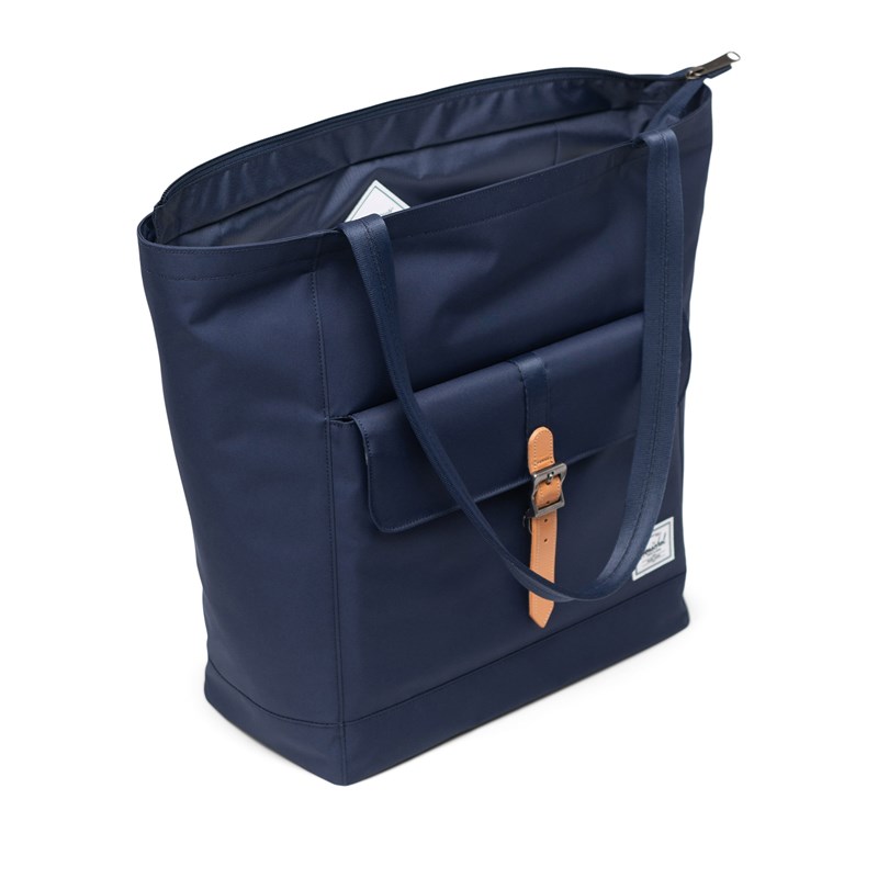 Herschel Shopper Tote Bag Retreat Navy/Cognac 3