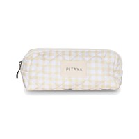 PITAYA Kosmetikpung S Yellow Check Hvid/gul