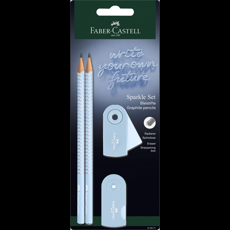 Faber-Castell Blyertspennset Sparkle Sleeve Ljusblå
