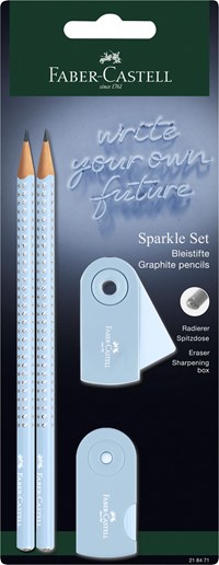 Faber-Castell Blyertspennset Sparkle Sleeve Ljusblå