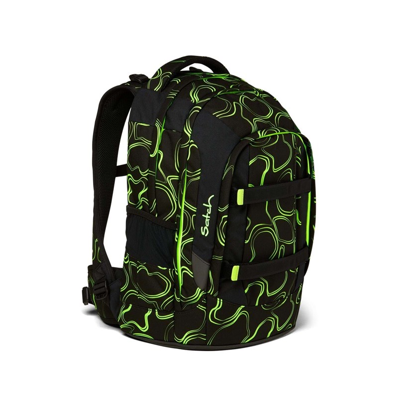 Satch Skoletaske Pack Green Supreme Sort- Neon 3