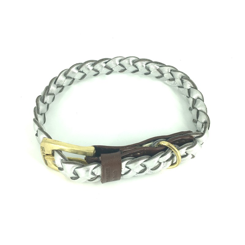 Leather by Beth Hundehalsbånd Miniflet Sølv Str S 2