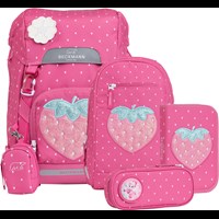 Beckmann Skolväskeset Classic Strawberr Rosa mönster 1