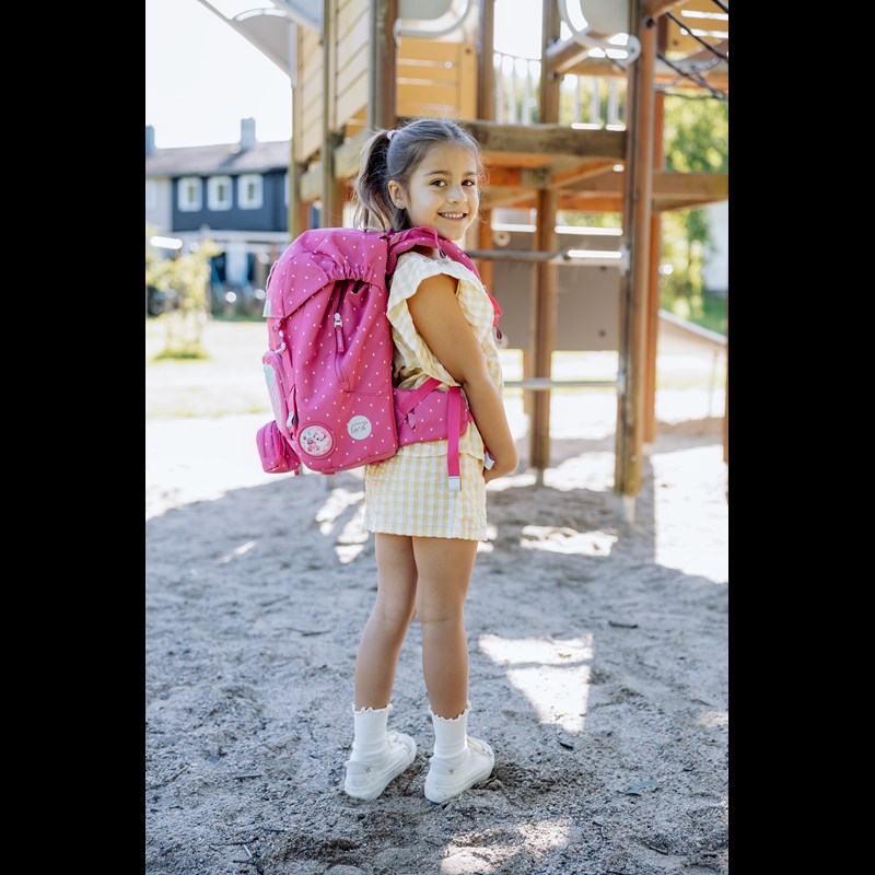 Beckmann Skolväskeset Classic Strawberr Rosa mönster 2