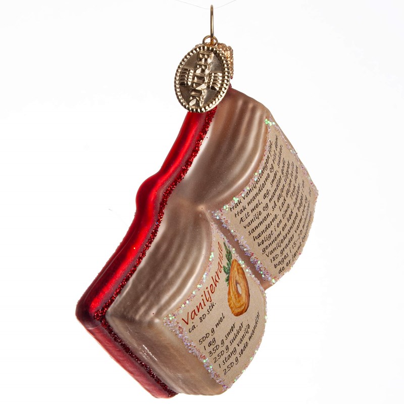 Brink Nordic Julekugle Bog Vaniljekrans  Rød/Hvid 3