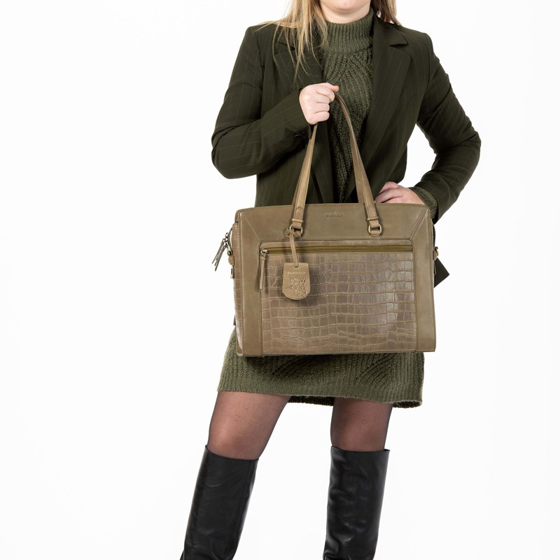 Burkely Computertaske Croco Cassy Grøn 15" 5