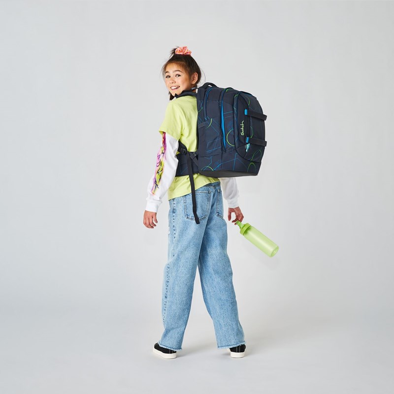 Satch Skolväska Pack Blue Tech Blå/Grön 10
