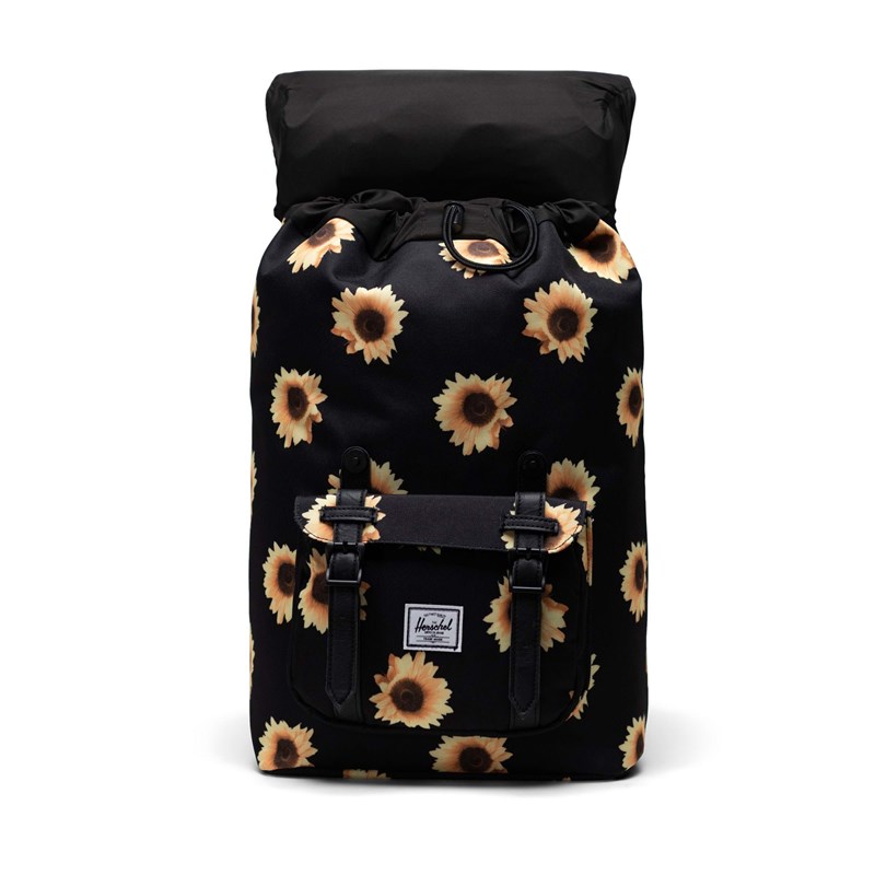 Herschel Rygsæk Little America Mid Sort/med blomster 4