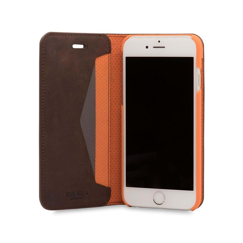 Knomo Mobilcover Leather Brun iPhone 6/6S/7/8/SE 3