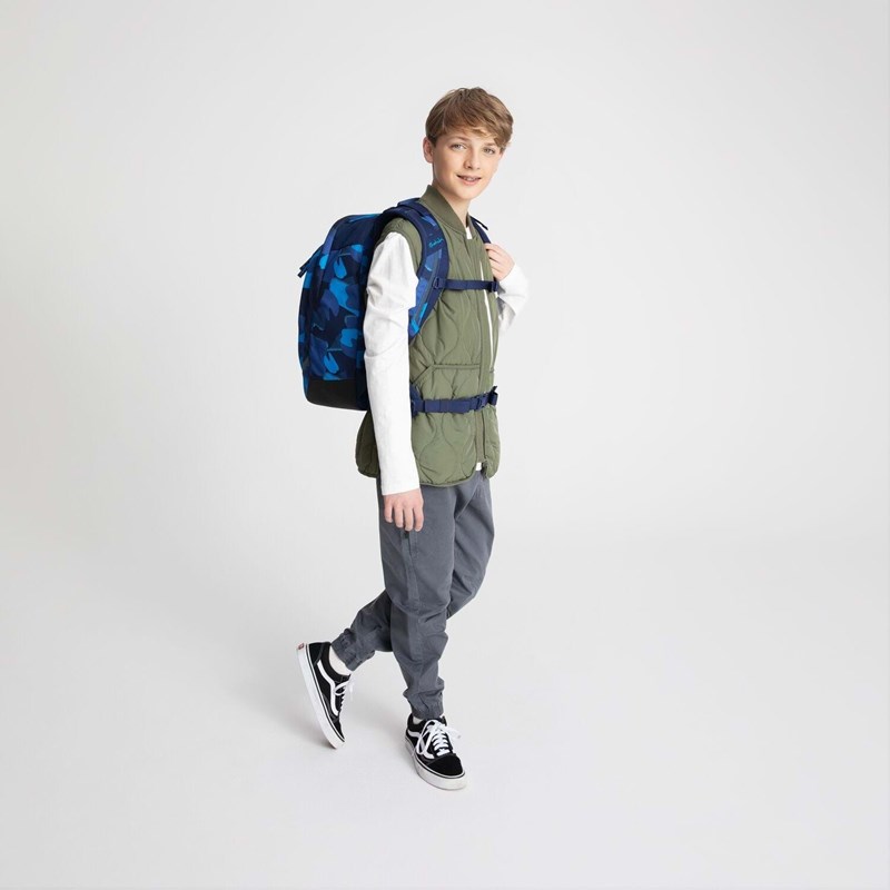 Satch Skoletaske Air Troublemaker Blå camuflage 11