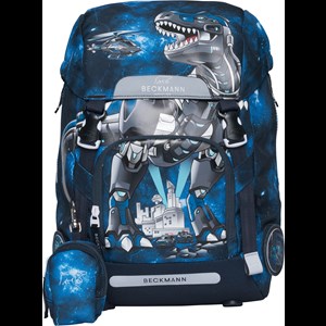 Beckmann Skoletaske Classic Tech Rex Sort/Navy