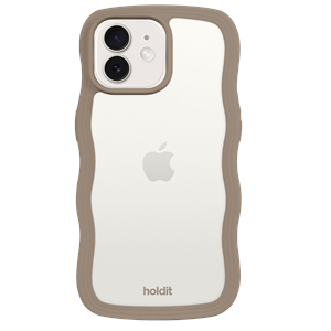 Holdit Mobilcover Wavy Transparent iPhone 12/12 Pro Mocca Brun