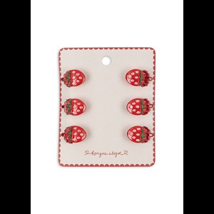 Konges Sløjd Hårklemmer 6-pak Mini Fraise Rød