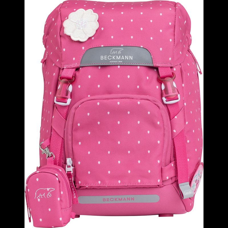 Beckmann Skoletaske Classic Strawberry Pink mønster 2