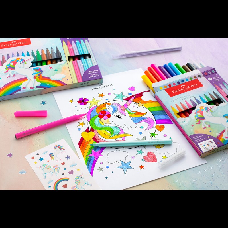 Faber-Castell Tuschpennor Unicorn 10-Pack Multi 3